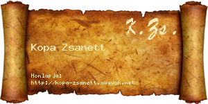 Kopa Zsanett névjegykártya